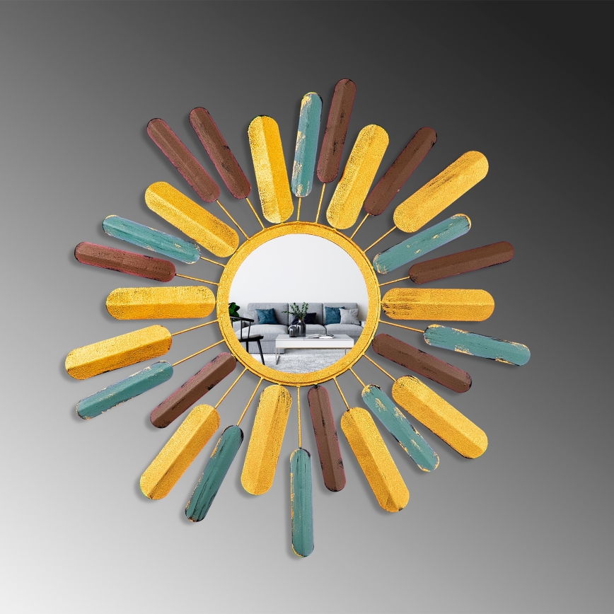 Fali tükör NAP átm. 75 cm sárga