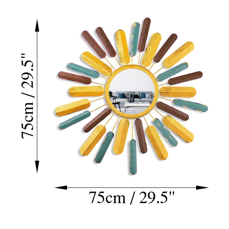 Fali tükör NAP átm. 75 cm sárga