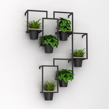 Fali virágcserép 38x18 cm fekete