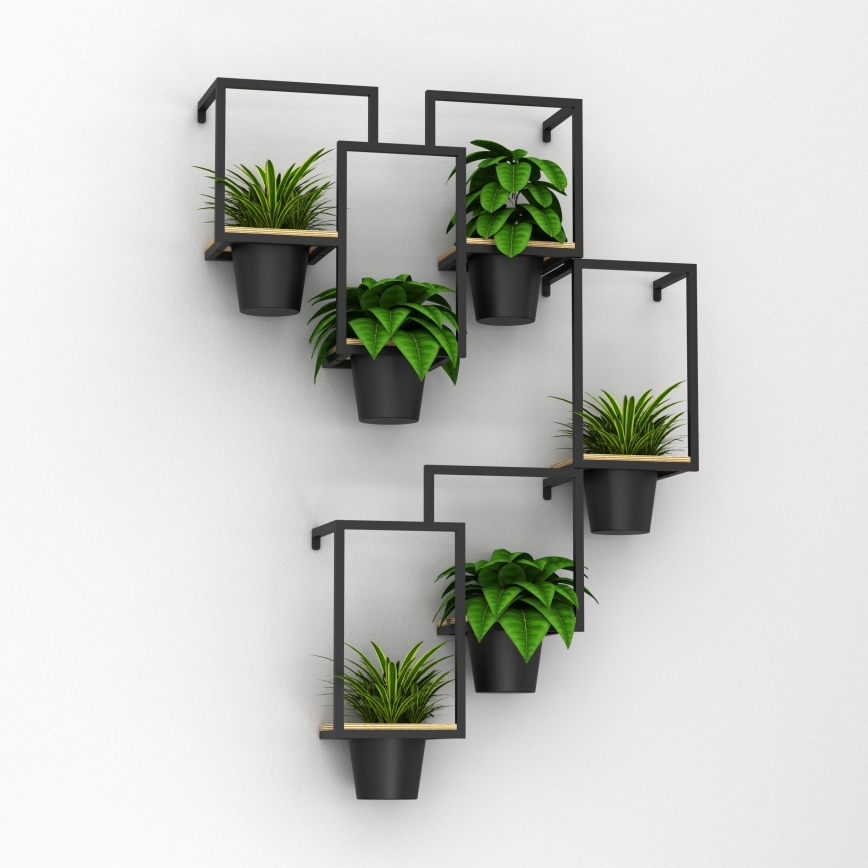 Fali virágcserép 38x18 cm fekete