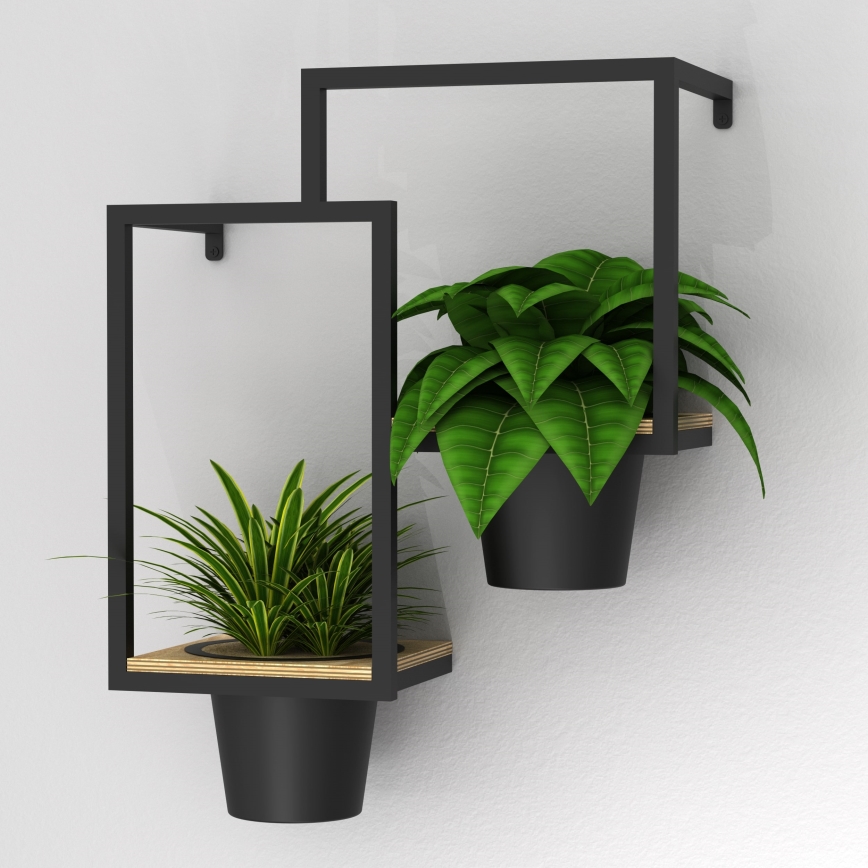 Fali virágcserép 46x36 cm fekete