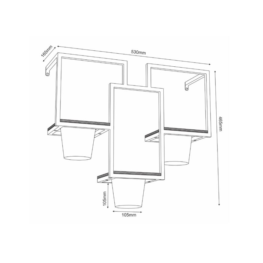 Fali virágcserép 46x53 cm fekete