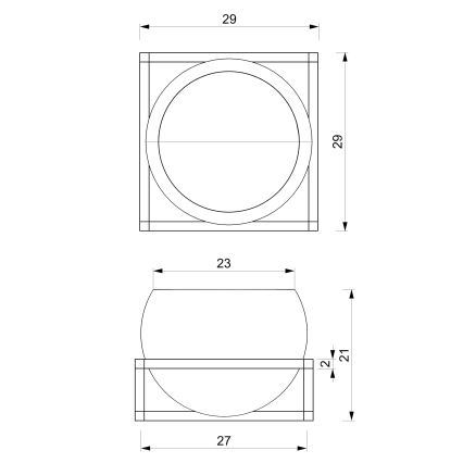 Fali virágtartó 27x29 cm fekete/arany