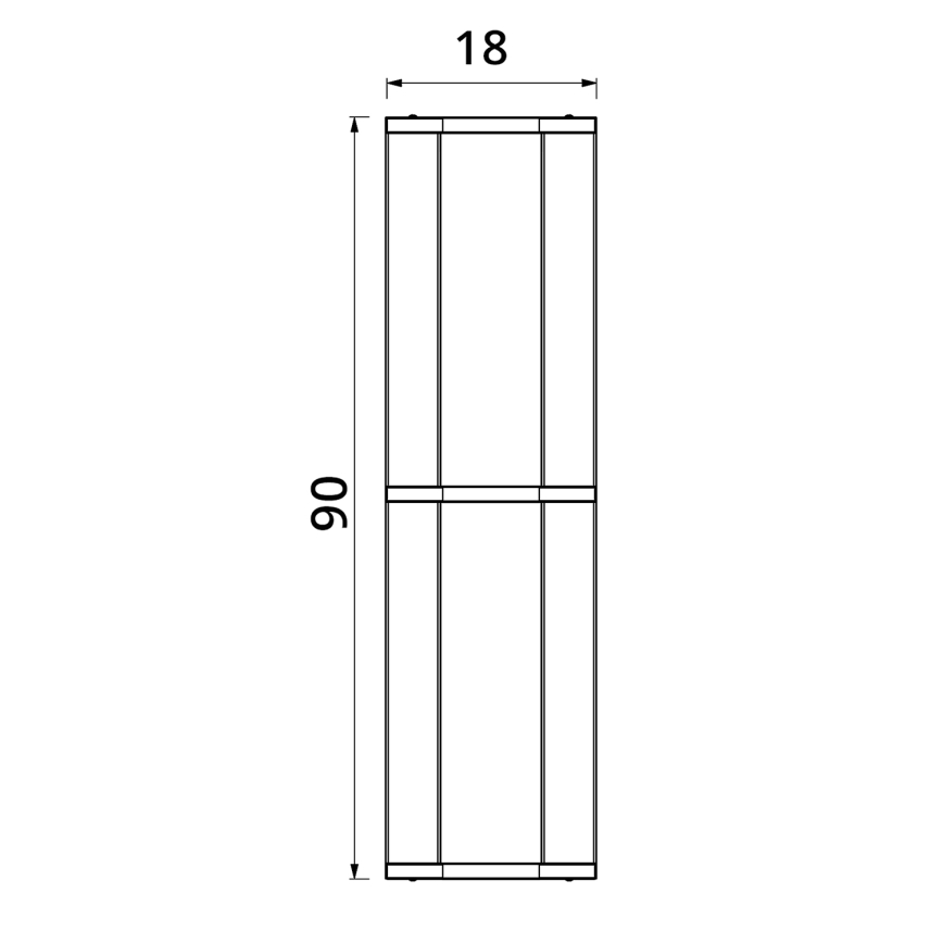 Fali virágtartó LED világítással SHELF 90x18 cm fekete/dub