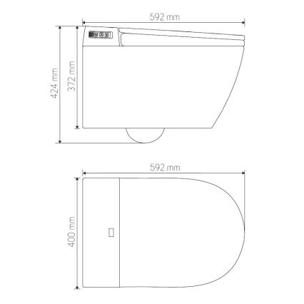 Falra szerelhető WC bidével TISVILDELEJE 1600W/230V fehér + távirányító