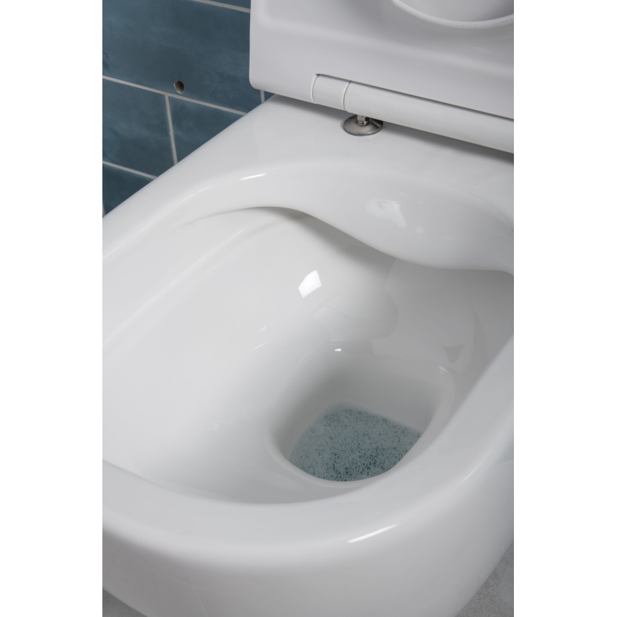 Fali WC MIO Rimless + SoftClose MIO WC-ülőke + DUAL nyomólap + falba építhető modul + szigetelő alátét