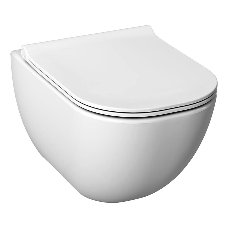 Fali WC MIO Rimless + SoftClose MIO WC-ülőke + DUAL nyomólap + falba építhető modul + szigetelő alátét