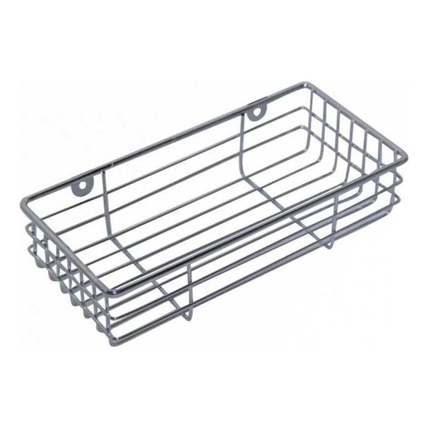 Fali zuhanypolc 12x25 cm, fényes króm kivitel