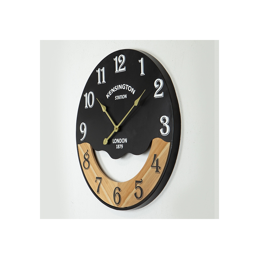 Falióra 1xAA átm. 60 cm fekete/bézs