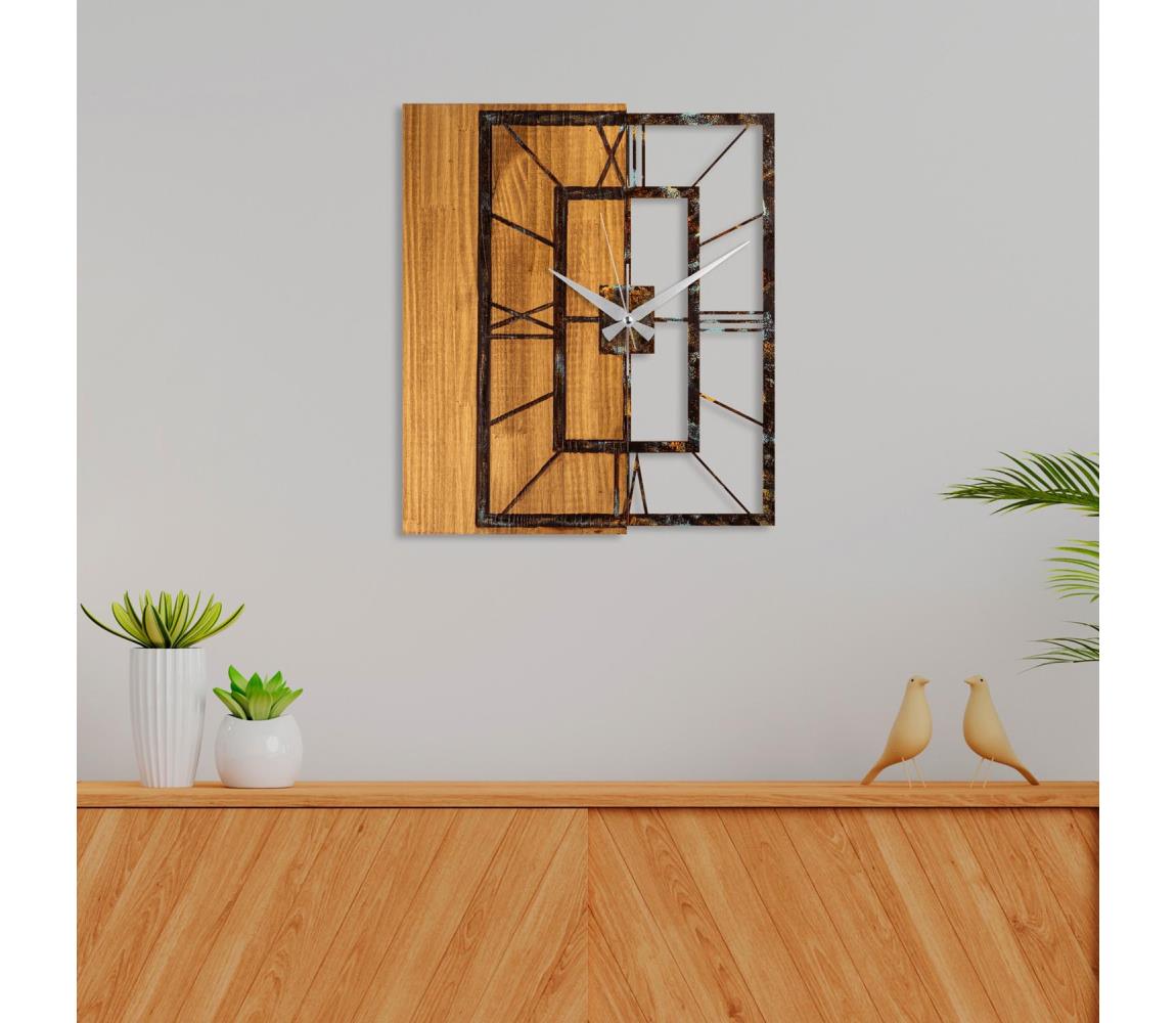 Falióra 49x58 cm, 1xAA, fa/fém kivitelben 891TNL3269