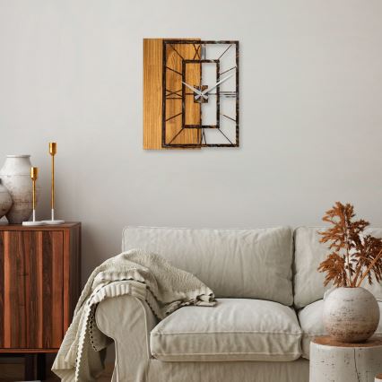 Fali óra 49x58 cm 1xAA fa/fém