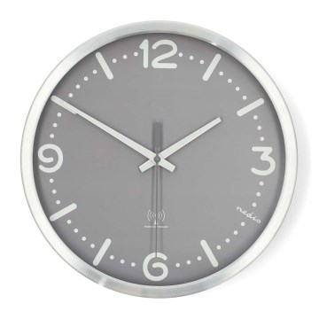 Falióra Ø 30,5 cm 1xAA matt króm/szürke