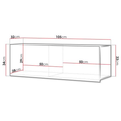 Faliszekrény CALABRINI 34x105 cm fekete