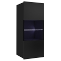 Faliszekrény LED világítással PAVO 117x45 cm fényes fekete