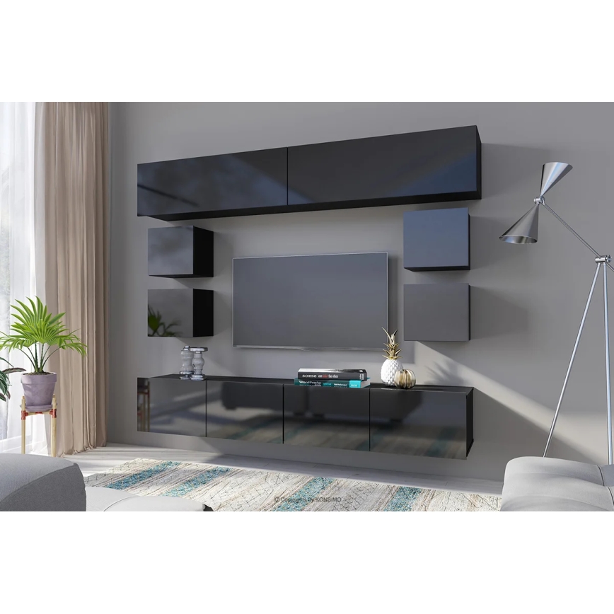 Faliszekrény PAVO 34x34 cm fényes fekete