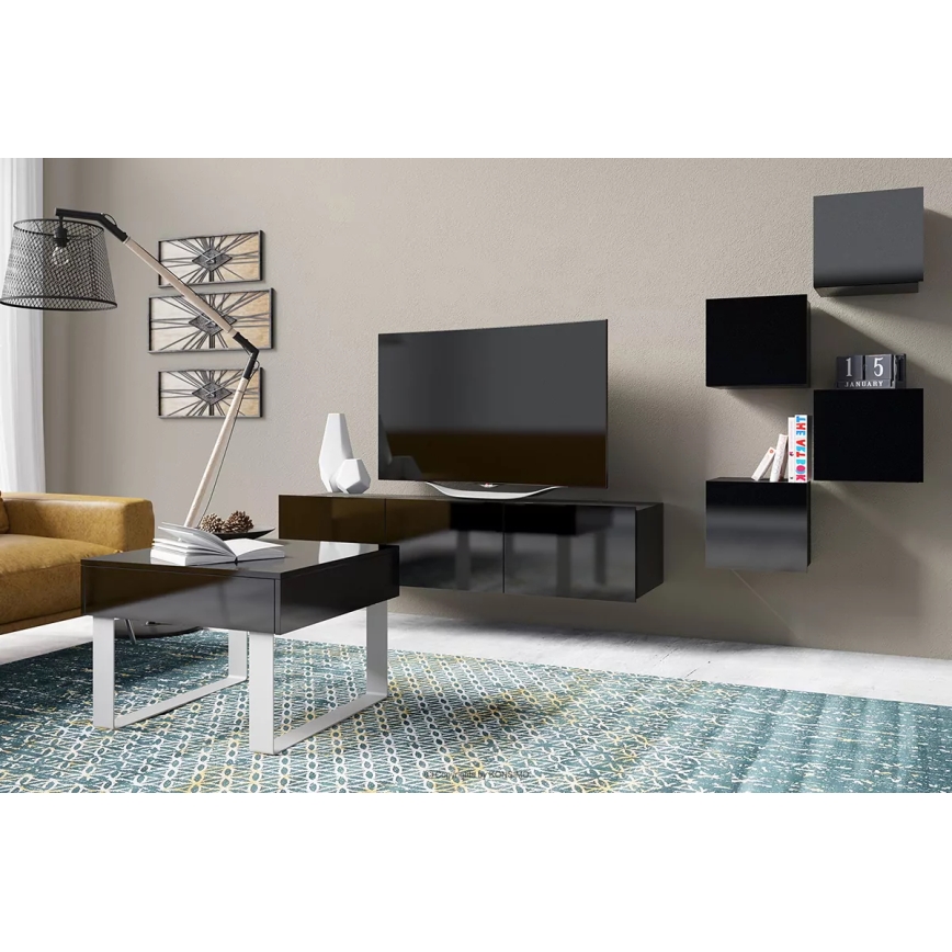 Faliszekrény PAVO 34x34 cm fényes fekete