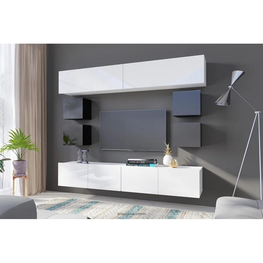 Faliszekrény PAVO 34x34 cm fényes fekete