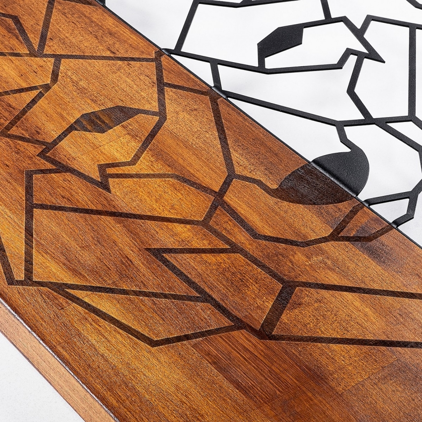 Fali dekoráció 45,5x58 cm farkas fa/fém