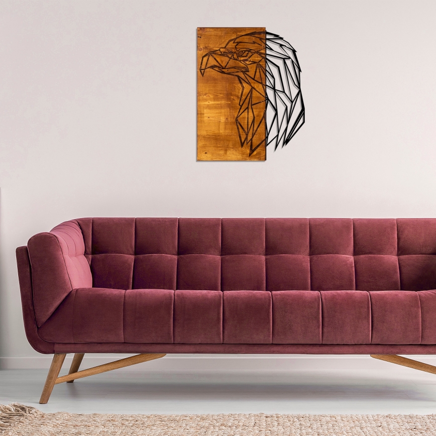 Fali dekoráció 47x58 cm sas fa/fém