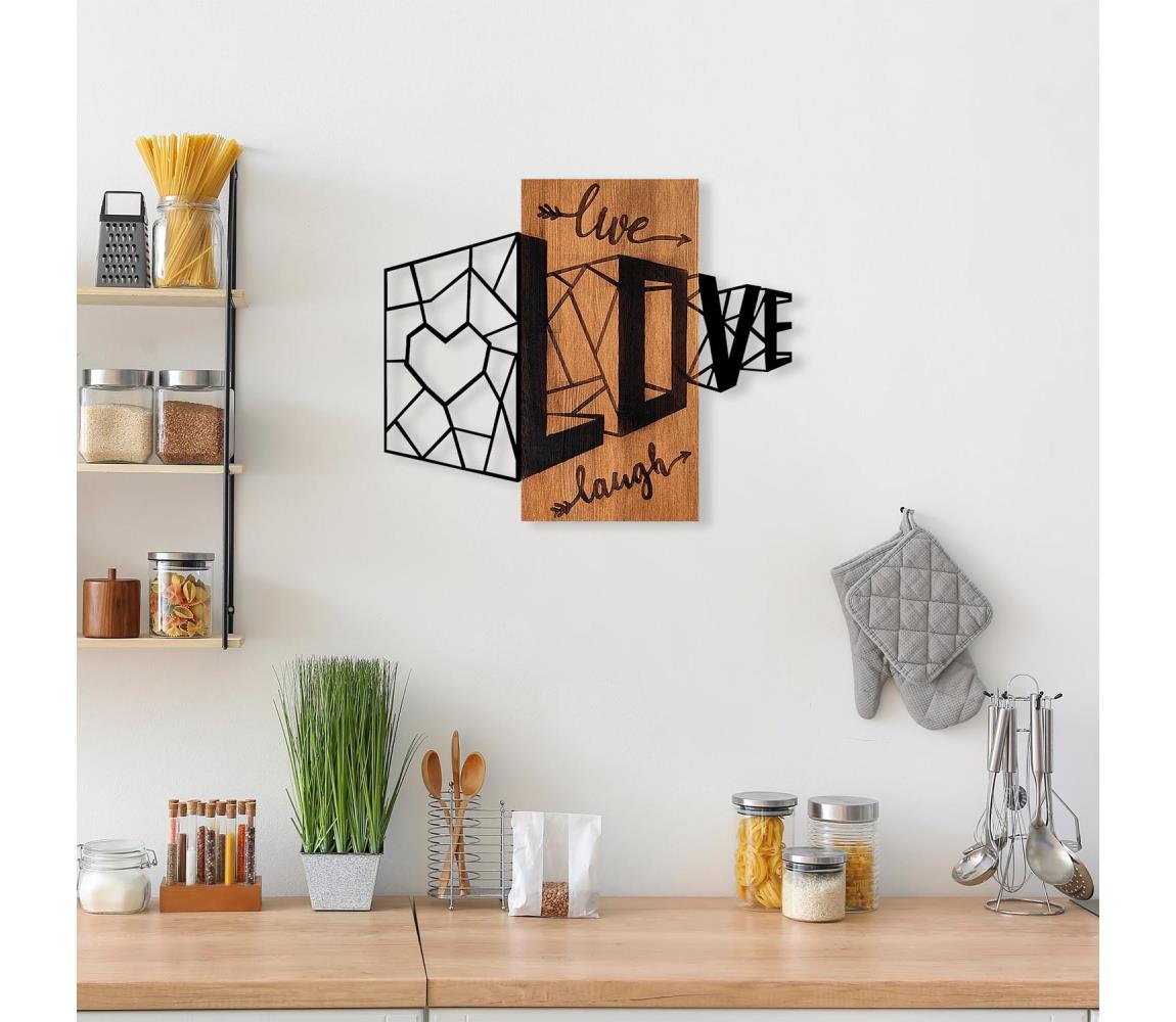Falra szerelhető dekoráció 68x58 cm szerelem fa/fém 899SKL2461