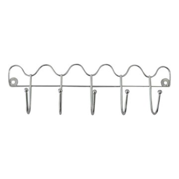 Falra szerelhető fogas 10x34,5 cm, fényes króm