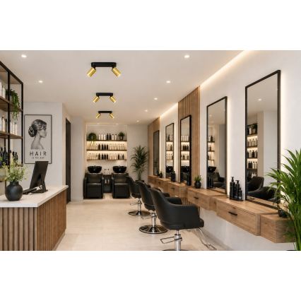 FAMA spotlámpa 2xGU10/30W/230V arany/fekete