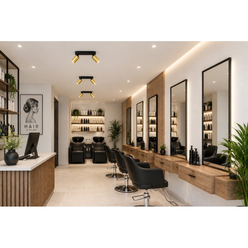 FAMA spotlámpa 2xGU10/30W/230V arany/fekete