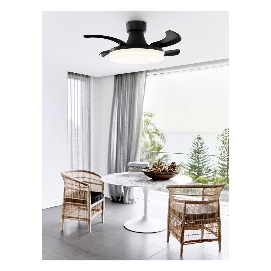 FANAWAY 210665 - LED Dimmelhető mennyezeti ventilátor ORBIT LED/25W/230V fekete + távirányítás