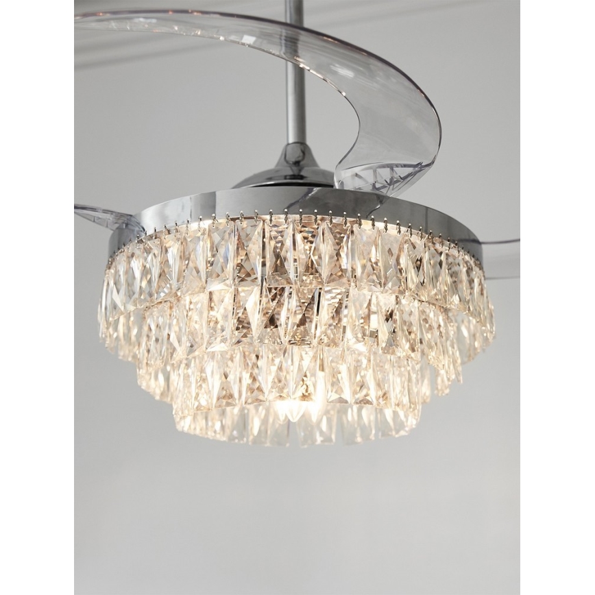 FANAWAY 212923 - LED mennyezeti ventilátor VEIL 6xE14/4,5W/230V fényes króm + távirányító
