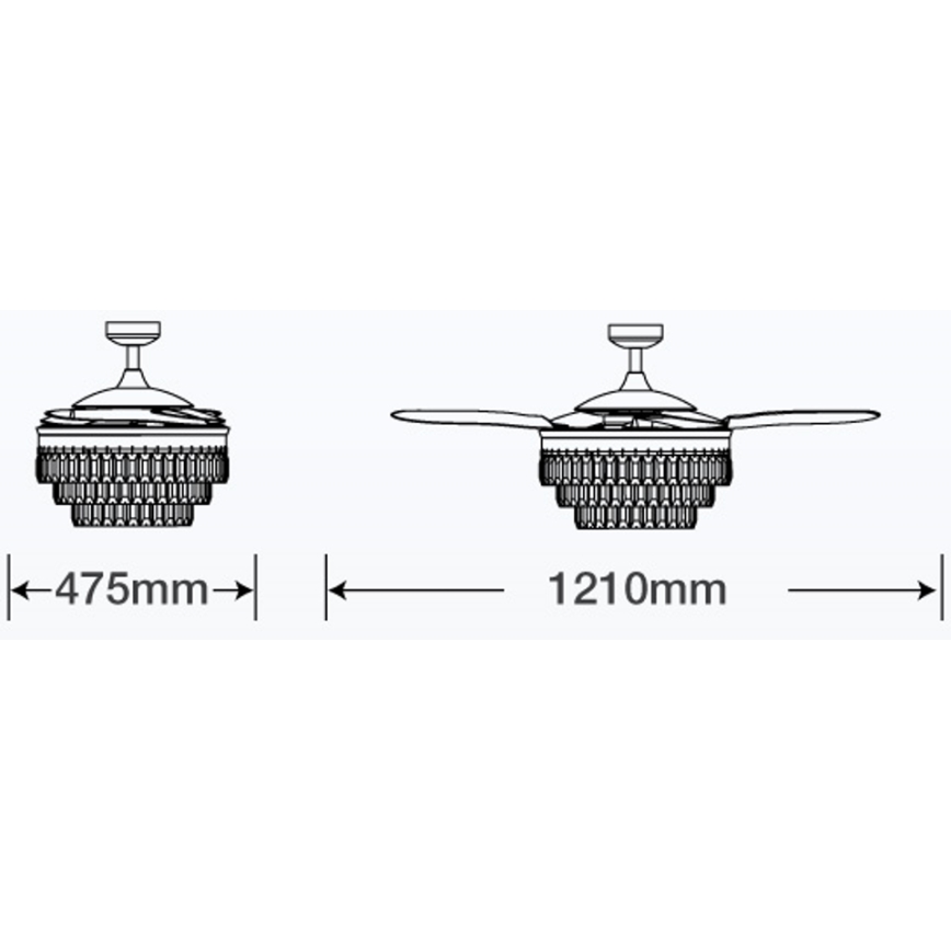 FANAWAY 212923 - LED mennyezeti ventilátor VEIL 6xE14/4,5W/230V fényes króm + távirányító