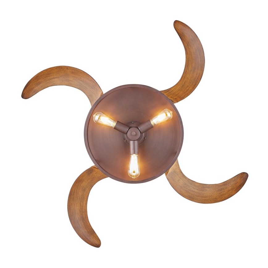 FANAWAY 212925 - LED mennyezeti ventilátor CLASSIC 3xE27/4W/230V barna + távirányító