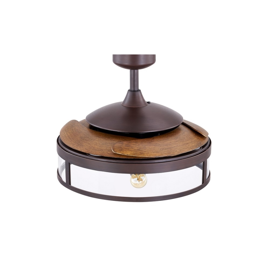 FANAWAY 212925 - LED mennyezeti ventilátor CLASSIC 3xE27/4W/230V barna + távirányító