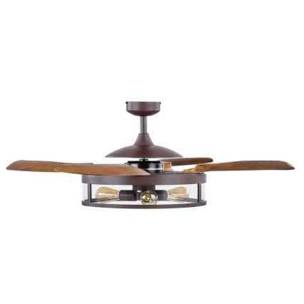 FANAWAY 212925 - LED mennyezeti ventilátor CLASSIC 3xE27/4W/230V barna + távirányító