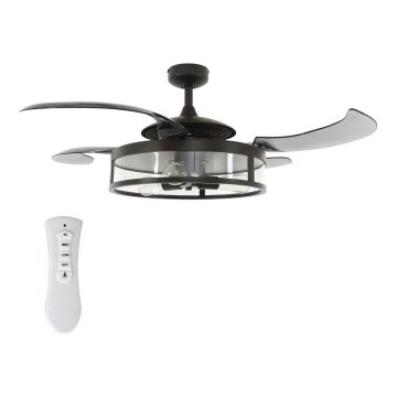FANAWAY 212927 - LED mennyezeti ventilátor CLASSIC 3xE27/4W/230V fekete átm. 112 cm + távirányítóval