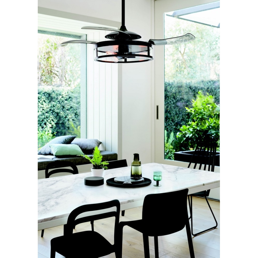 FANAWAY 212927 - LED mennyezeti ventilátor CLASSIC 3xE27/4W/230V fekete + távirányító