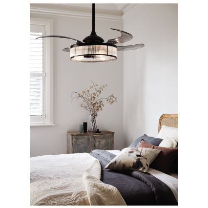 FANAWAY 212928 - LED mennyezeti ventilátor CORBELLE 3xE27/4W/230V fekete + távirányító