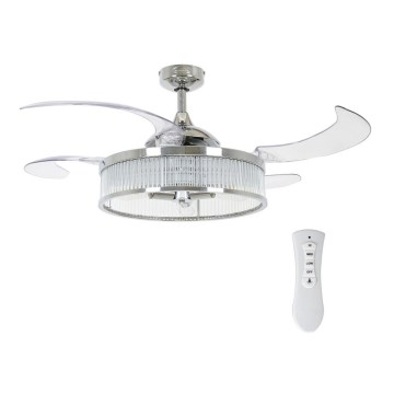 FANAWAY 212929 - Mennyezeti ventilátor CORBELLE 3xE27/25W/230V fényes króm + távirányító