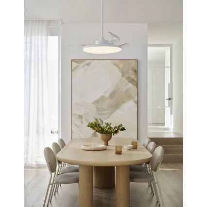 FANAWAY 21612949 - LED dimmelhető mennyezeti ventilátor STROLL LED/30W/230V 2700/3500/5000K átmérő 106 cm fehér/tiszta + távirányító