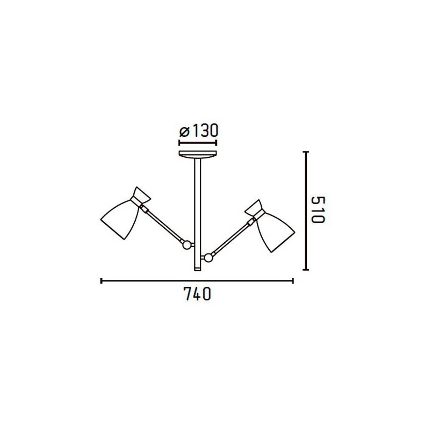 FARO 20008 - Csillár rúdon RETRO 3xE14/20W/230V piros