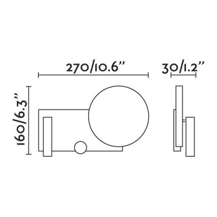 FARO 20065 - LED Dimmelhető fali kislámpa KLEE LED/10W/230V + LED/3W jobb