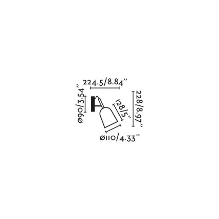 FARO 28258 - Fali lámpa STUDIO 1xE14/8W/230V fehér/fekete