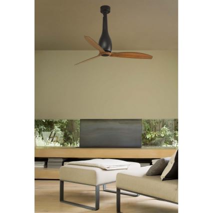 FARO 32004 - Mennyezeti ventilátor ETERFAN fekete/barna átmérő 128 cm + távirányító