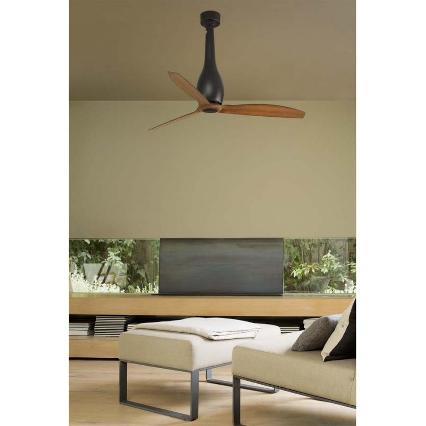 FARO 32004 - Mennyezeti ventilátor ETERFAN fekete/barna átmérő 128 cm + távirányító