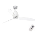 FARO 32020 - Mennyezeti ventilátor MINI ETERFAN fehér/átlátszó á. 128 cm + távirányító