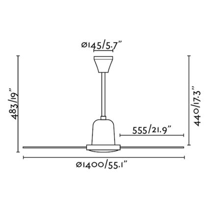 FARO 33002 - Mennyezeti ventilátor INDUS