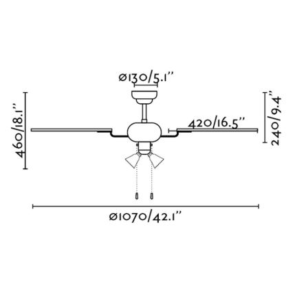 FARO 33102 - Mennyezeti ventilátor LISBOA 3xE27/60W/230V