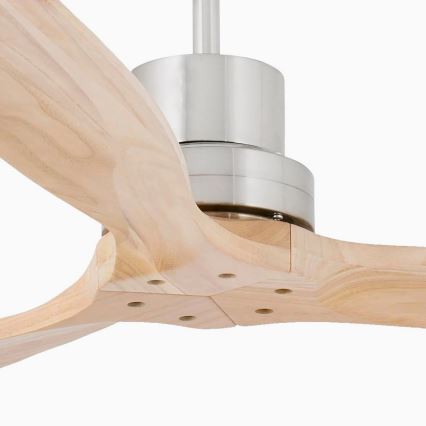 FARO 33373DC - Mennyezeti ventilátor LANTAU fa/matt króm á. 132 cm + távirányítás
