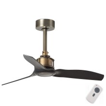 FARO 33429 - Mennyezeti ventilátor JUST FAN fekete/arany + távirányítás