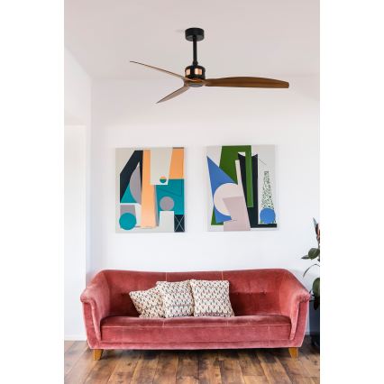 FARO 33451WT - Mennyezeti ventilátor COPPER FAN M, átm. 128 cm, barna/fekete, Tuya Wi‑Fi + távirányító