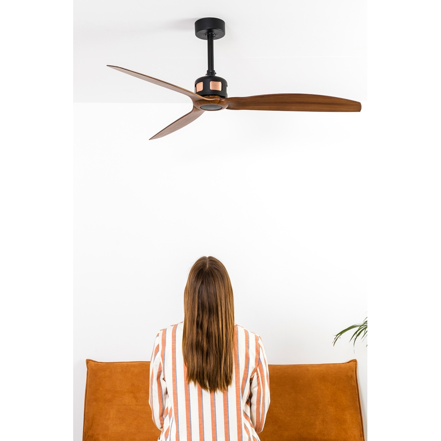 FARO 33451WT - Mennyezeti ventilátor COPPER FAN M, átm. 128 cm, barna/fekete, Tuya Wi‑Fi + távirányító